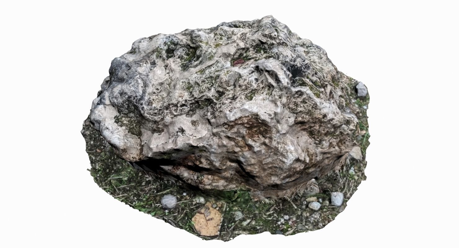 Mossy Rock Low-poly 3D model_6