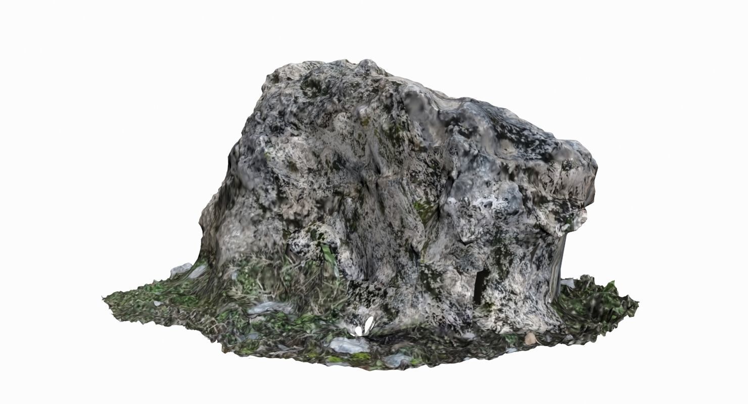 Mossy Rock Low-poly 3D model_3