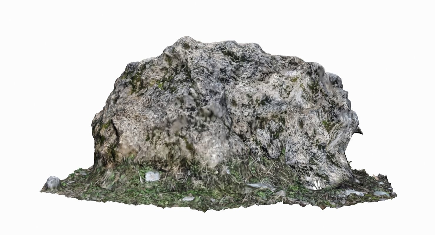 Mossy Rock Low-poly 3D model_2