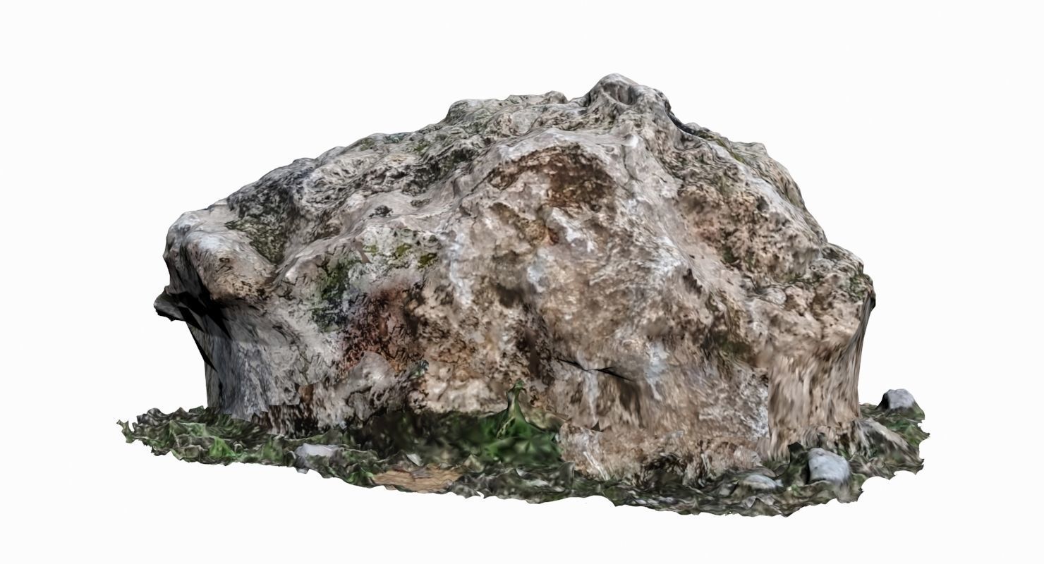 Mossy Rock Low-poly 3D model_5