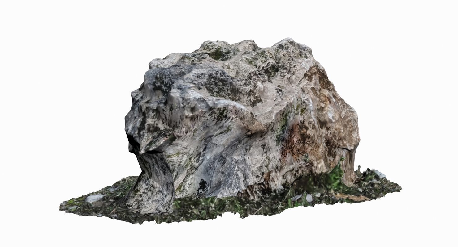 Mossy Rock Low-poly 3D model_4
