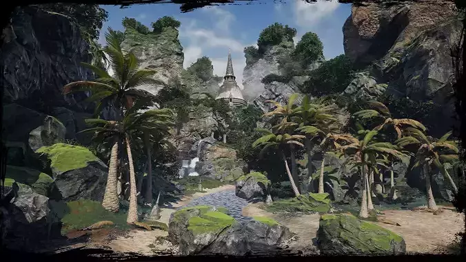 Sharurs Tropical Island Unreal Engine 4 Low-poly 3D model