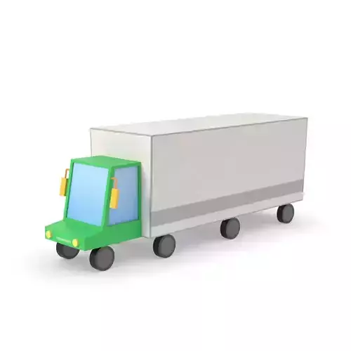 Truck lorry vehicle low poly simple cartoon