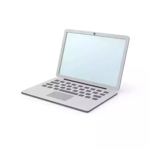 Laptop simple cartoon clean 3D model
