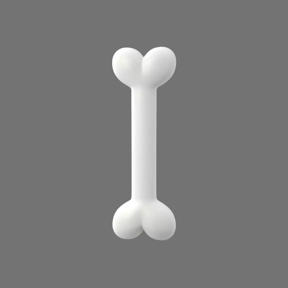 Dog bone simple cartoon 3D model_0