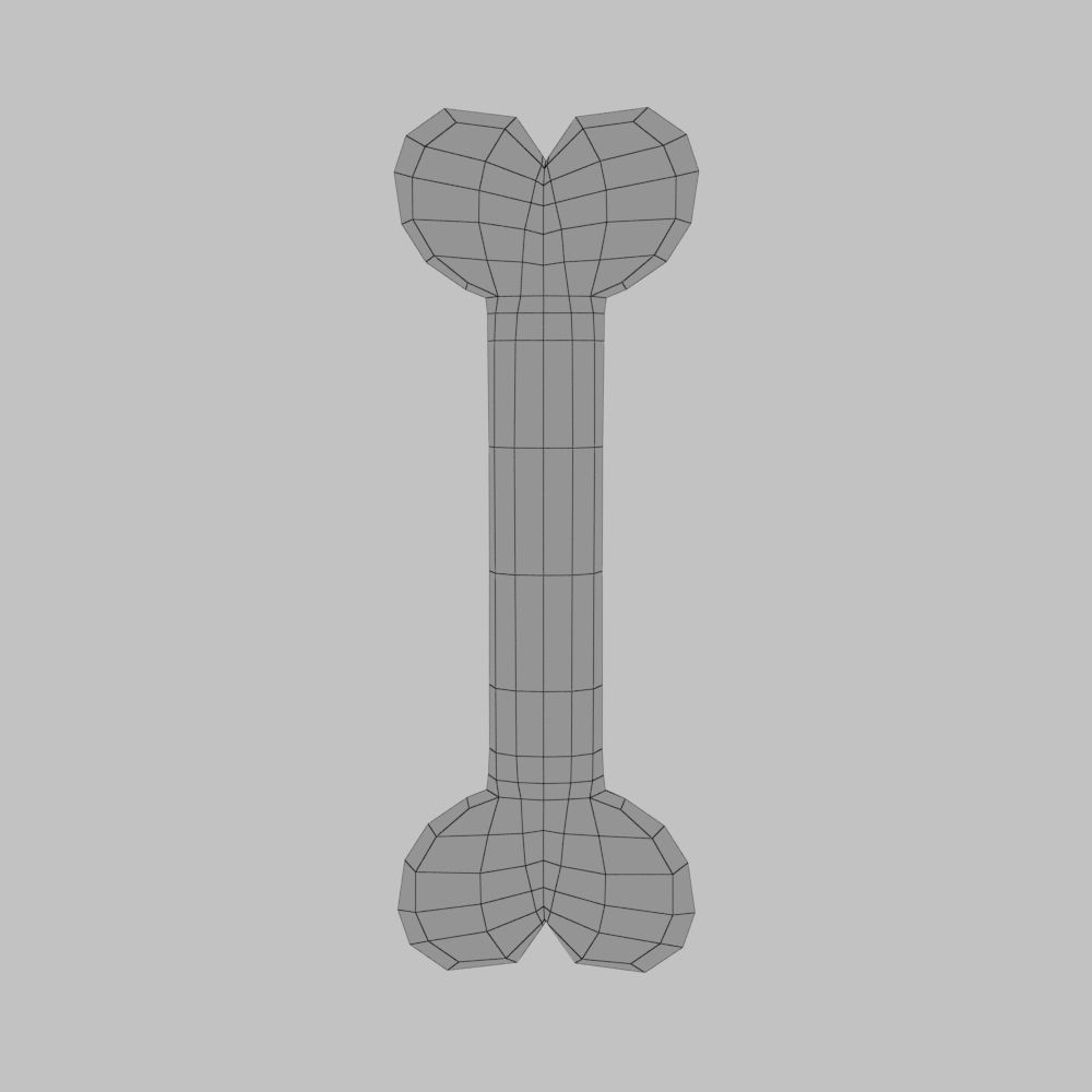 Dog bone simple cartoon 3D model_4