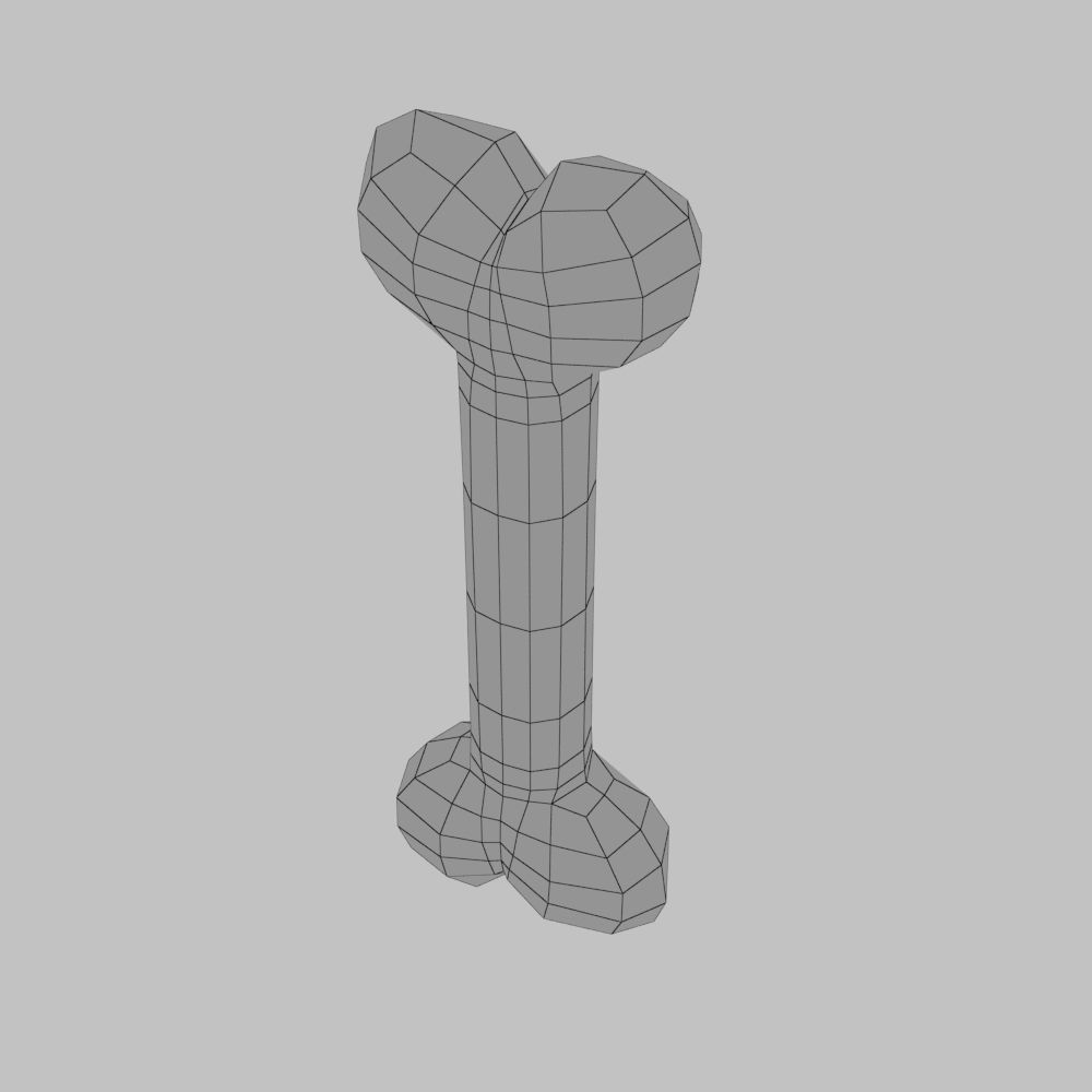 Dog bone simple cartoon 3D model_5