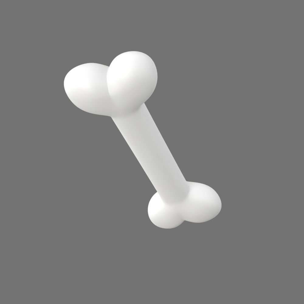 Dog bone simple cartoon 3D model_3