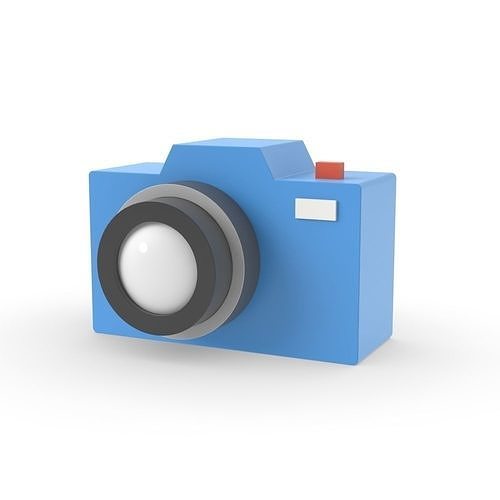 Camera simple design graphic cartoon Low-poly 3D model