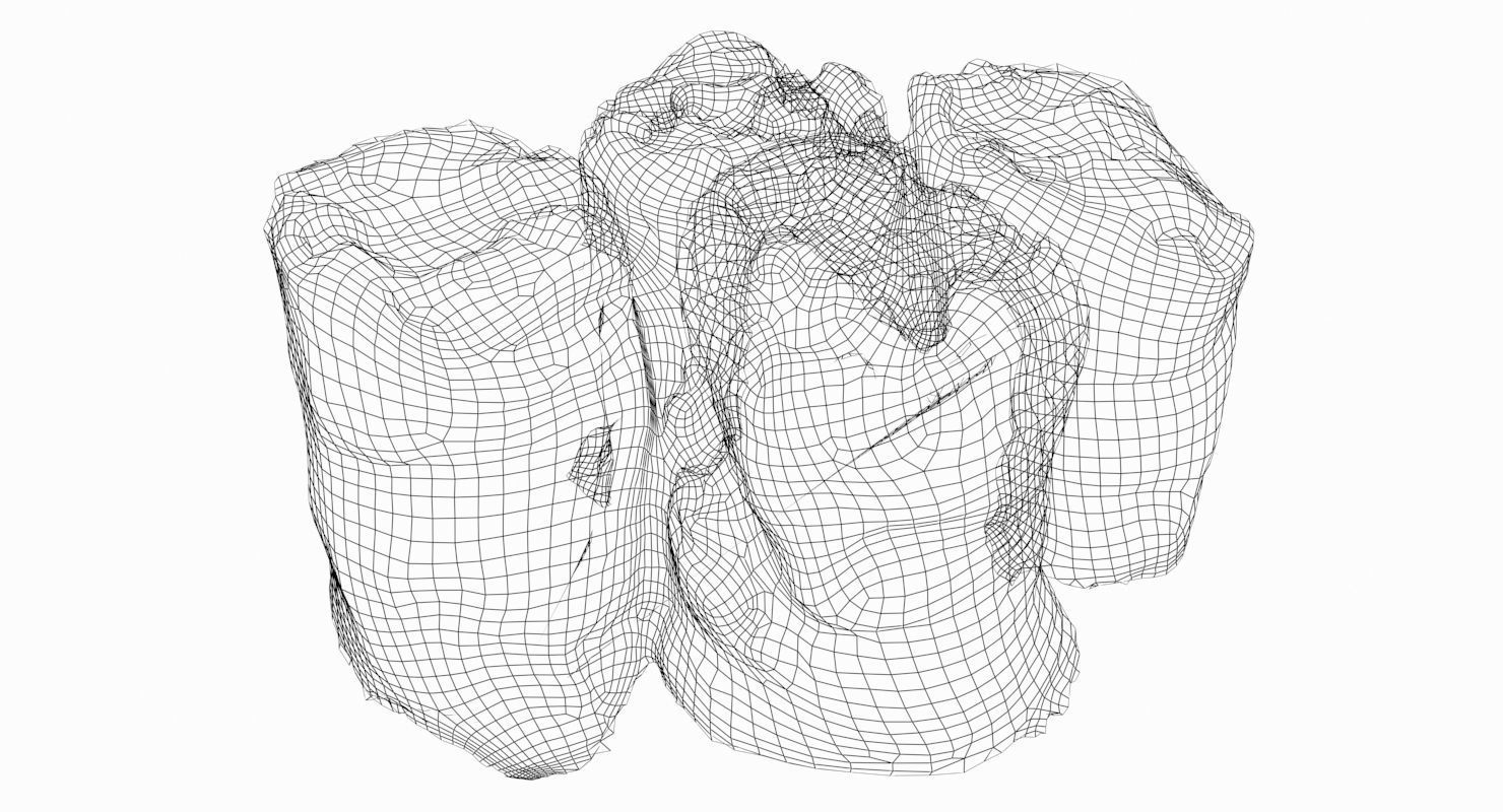 Sack of Concrete Low-poly 3D model_5