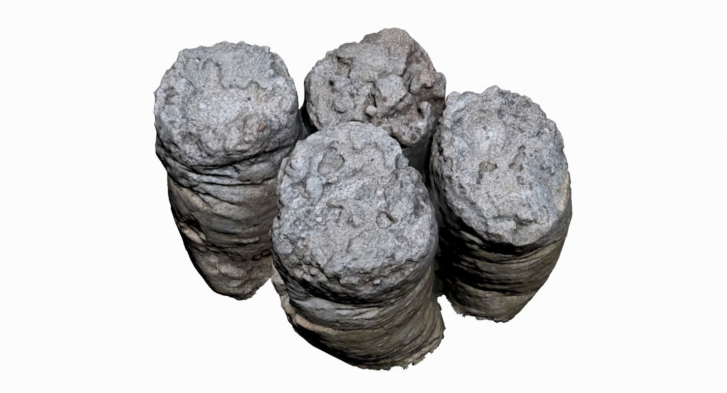 Sack of Concrete Low-poly 3D model_4