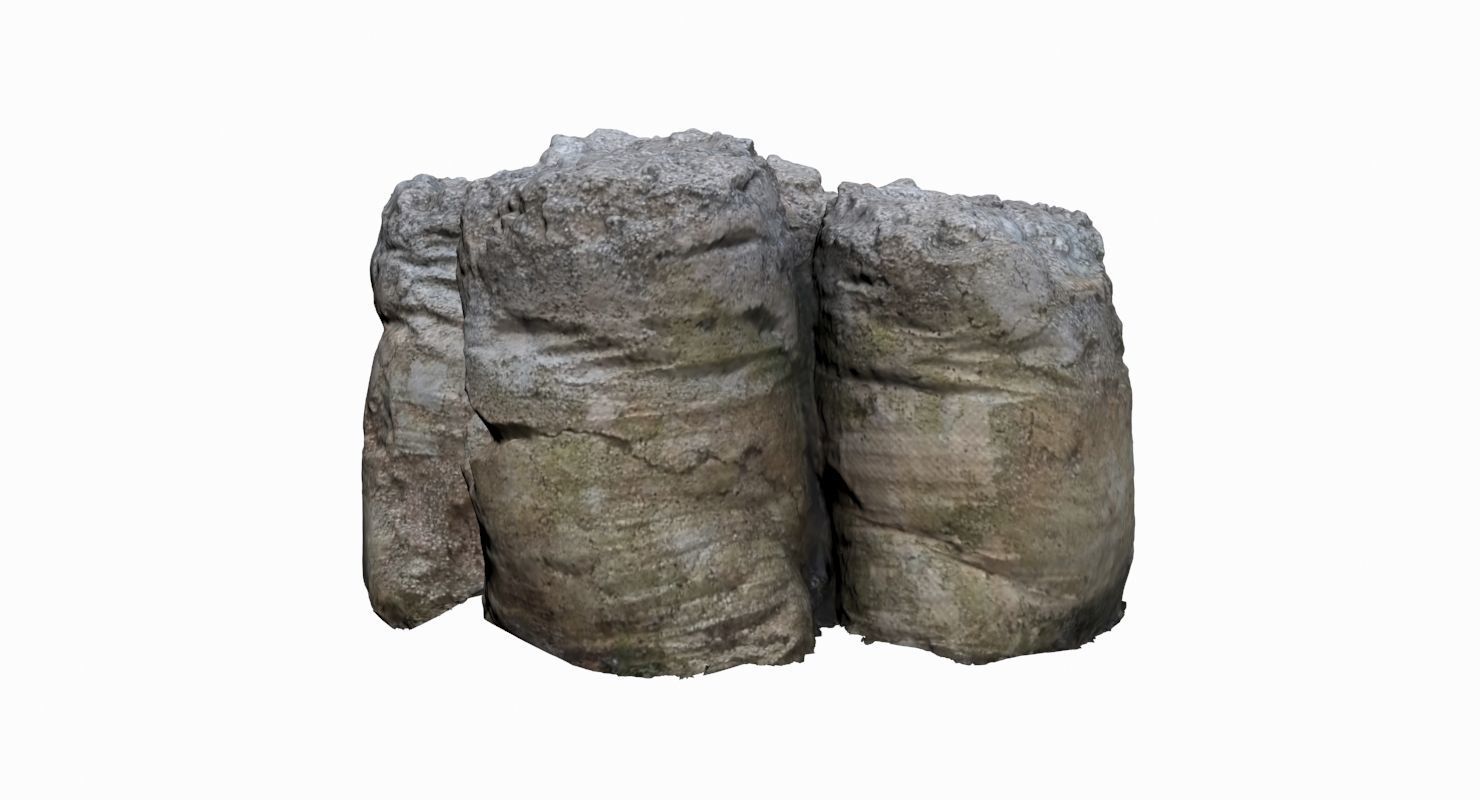 Sack of Concrete Low-poly 3D model_3