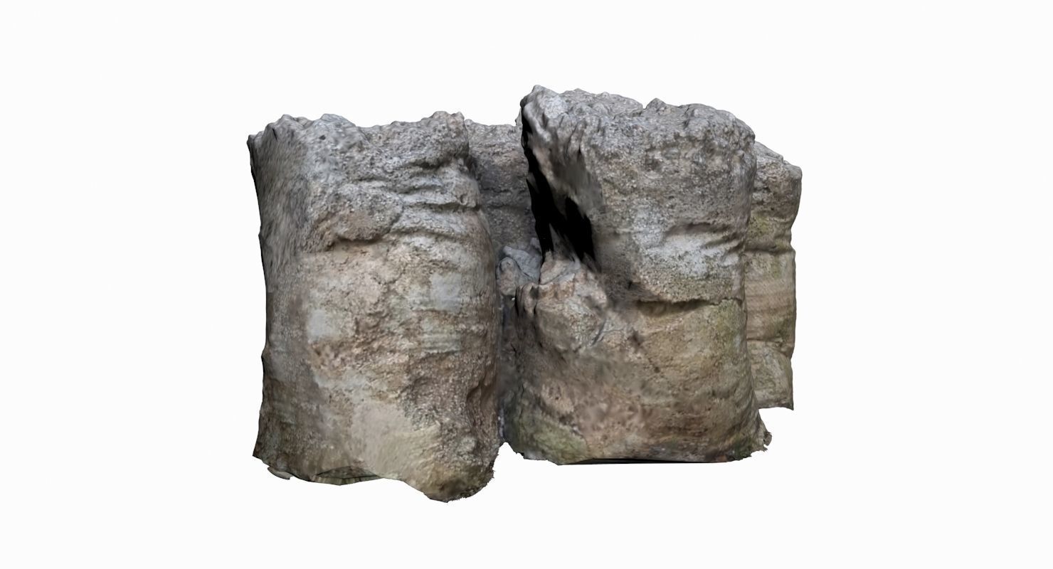 Sack of Concrete Low-poly 3D model_2
