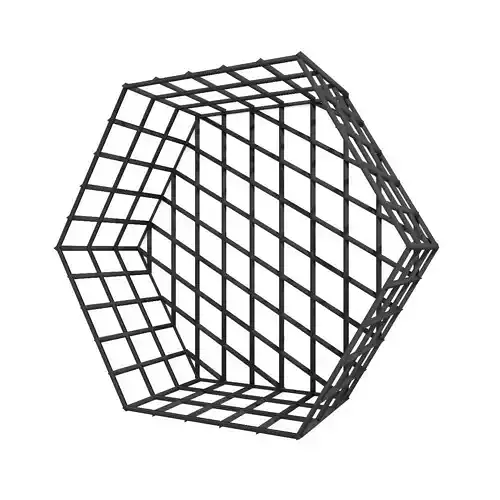 Shelf set of hexagonal grill racks