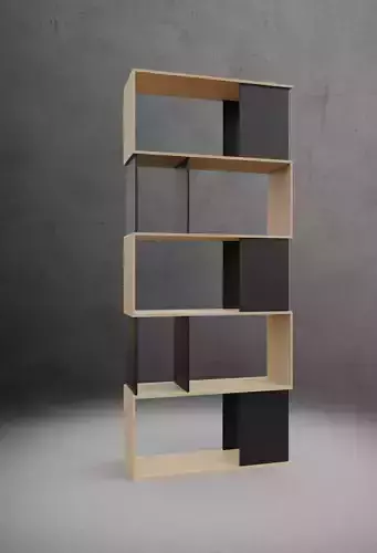 Twist 7  Shelf Bookcase 3D model