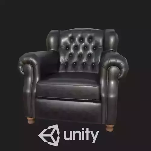Leather Armchair Low-poly 3D model