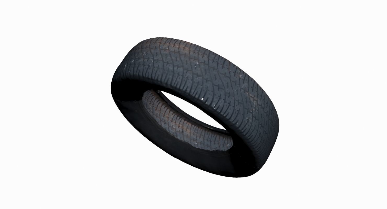 Car Tire Low-poly 3D model_1