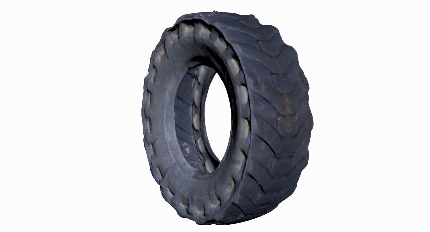 Truck Tire Low-poly 3D model_2