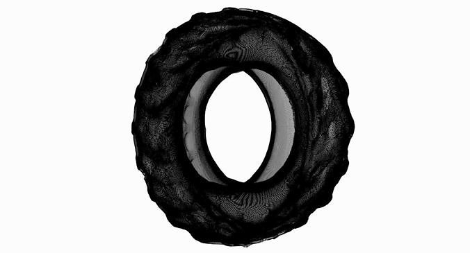 Truck Tire Low-poly 3D model 7