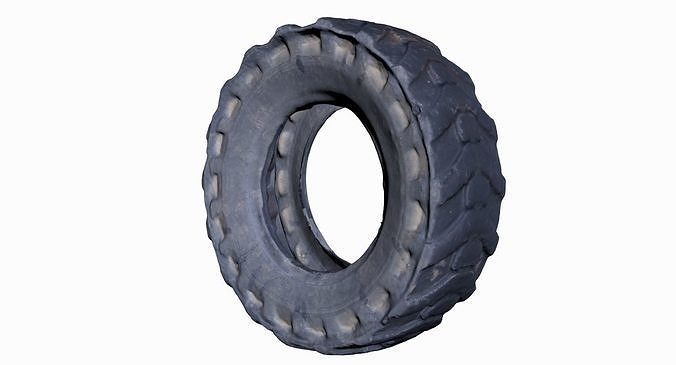 Truck Tire Low-poly 3D model 5
