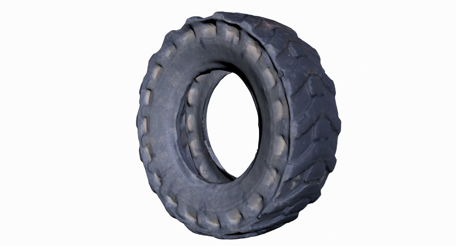 Truck Tire Low-poly 3D model_4