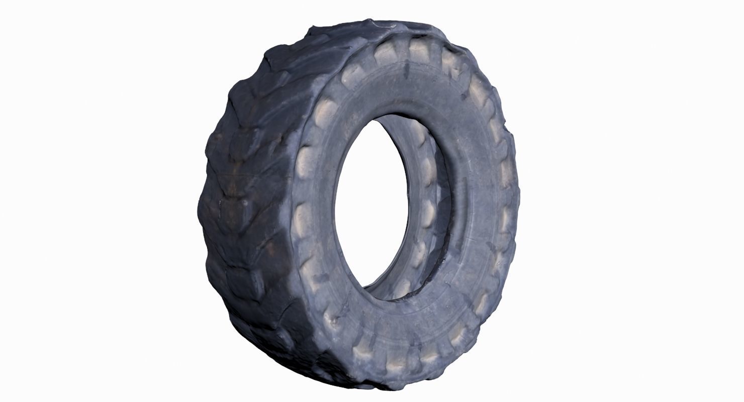 Truck Tire Low-poly 3D model_3