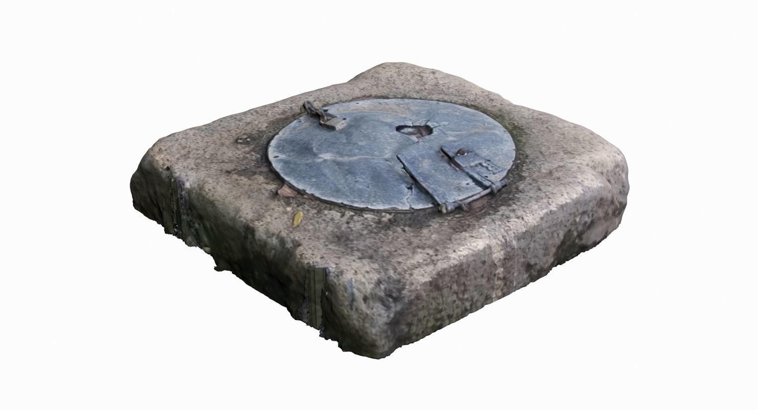 Water Well Low-poly 3D model_1