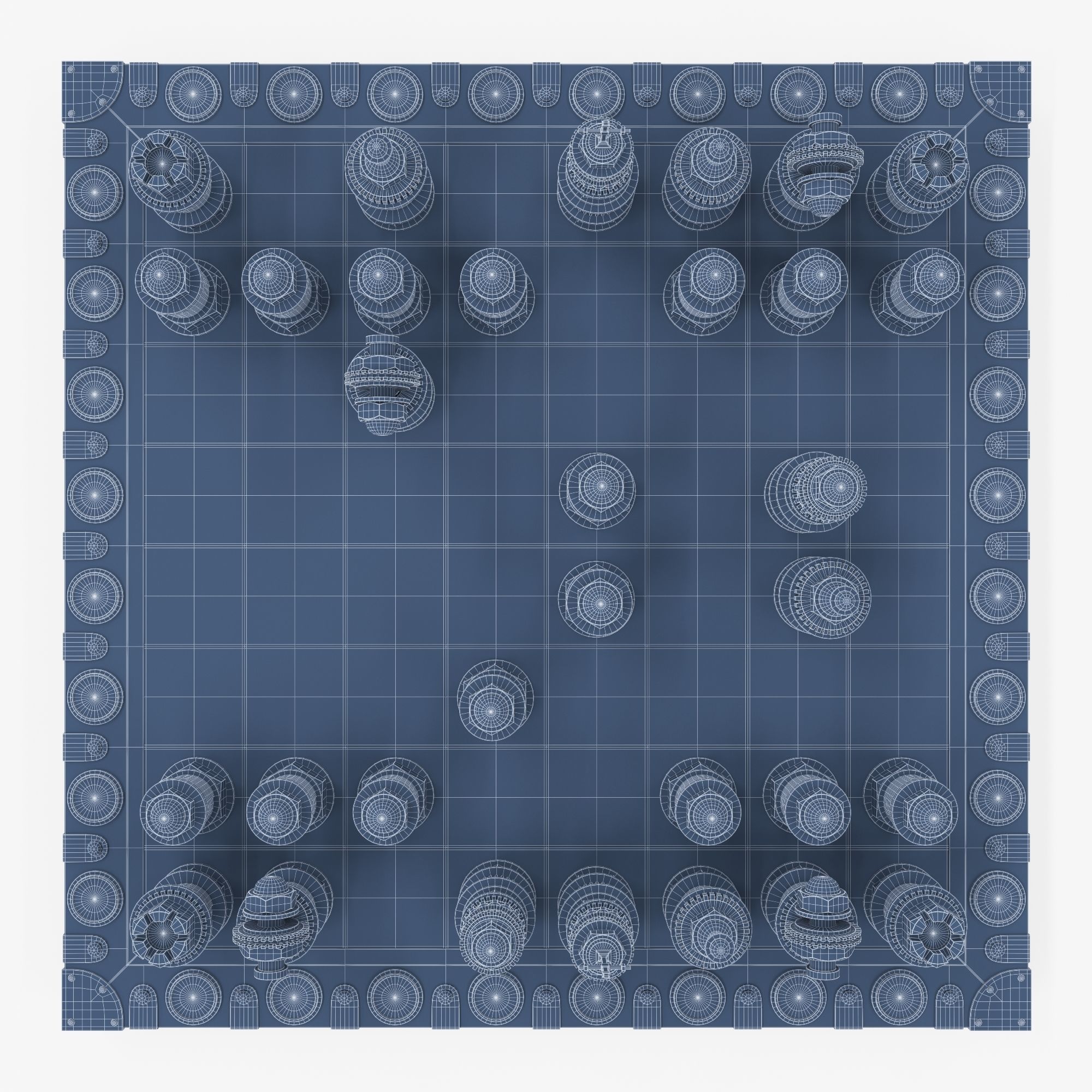 Steampunk chess set 3D model_16