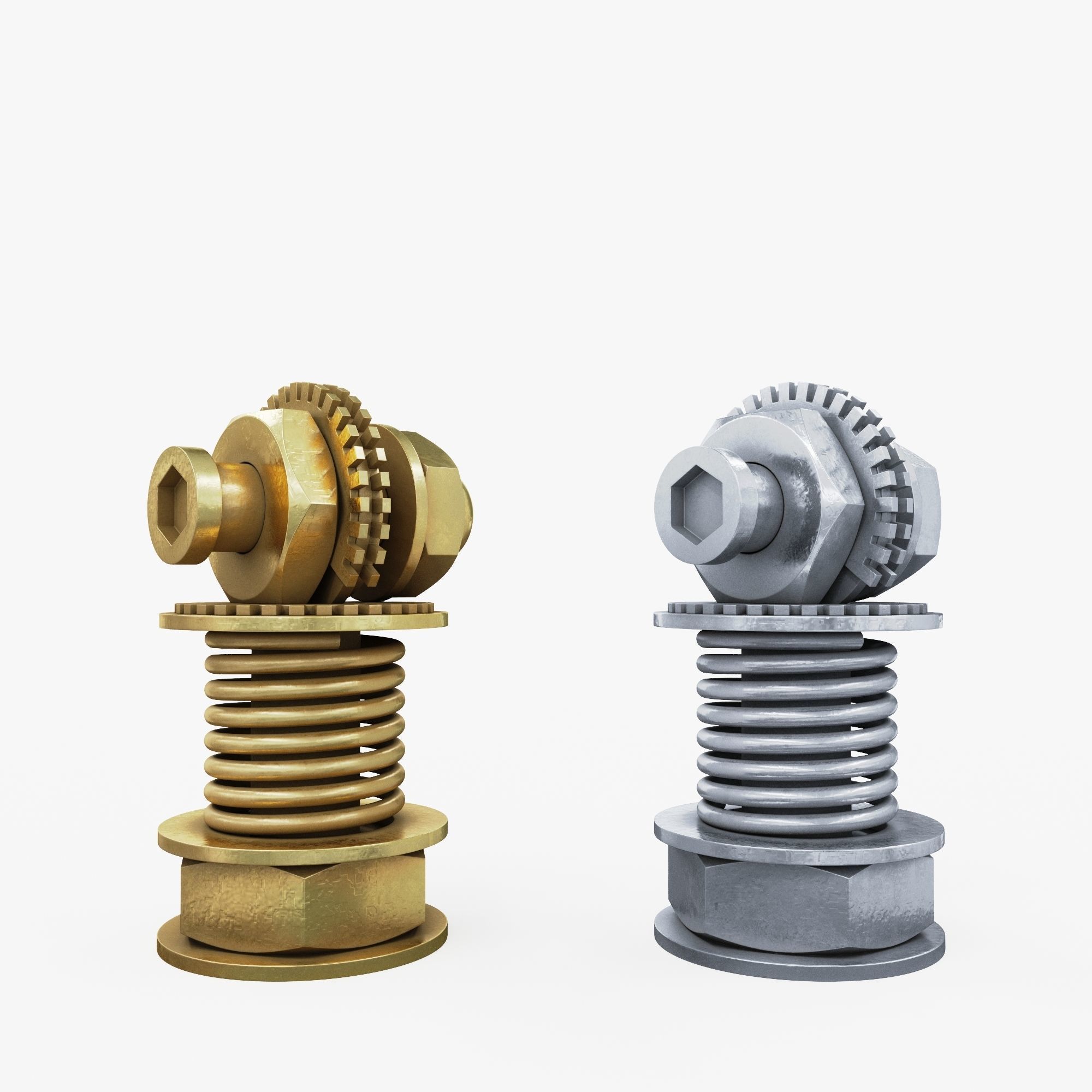 Steampunk chess set 3D model_9