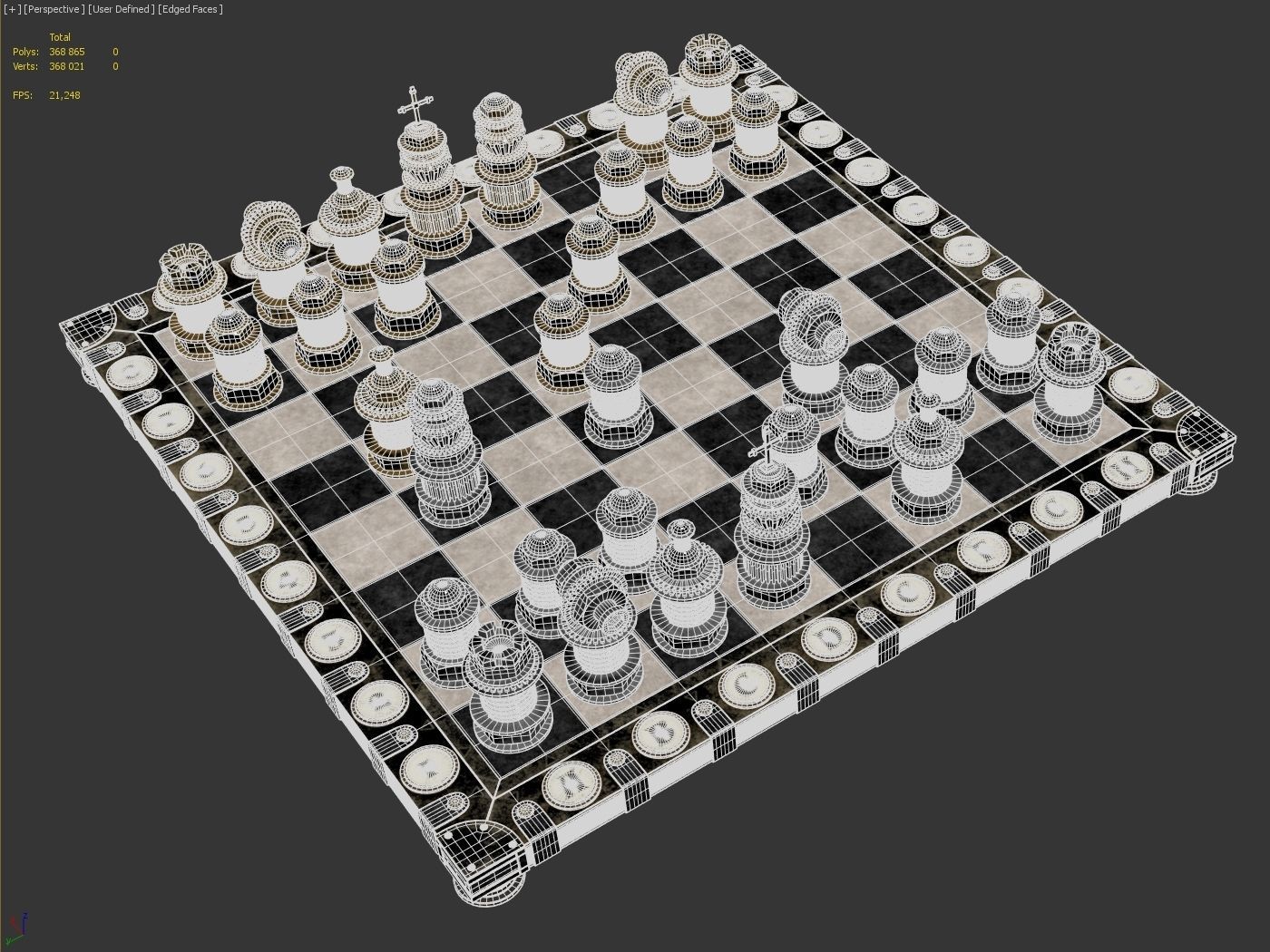 Steampunk chess set 3D model_17