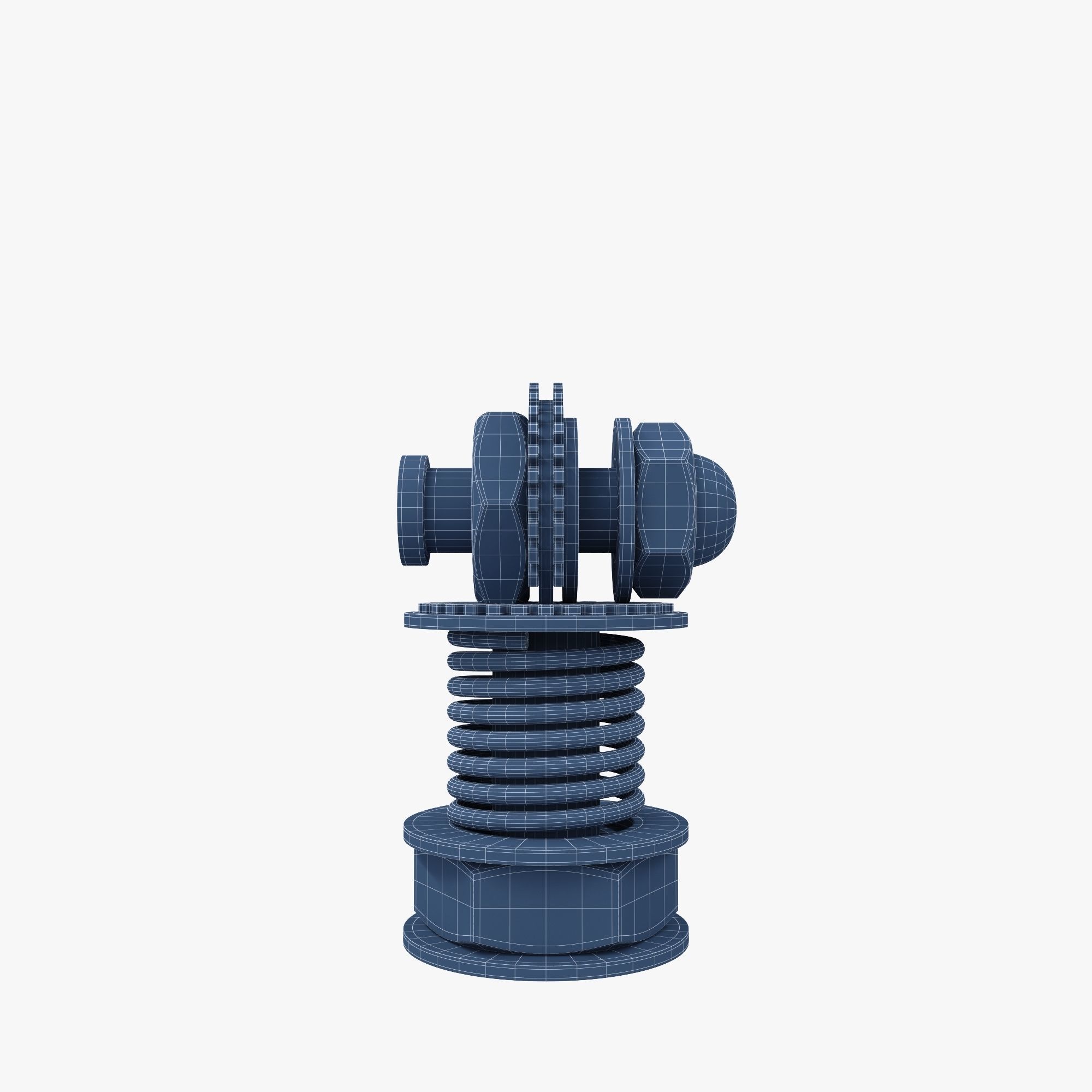 Steampunk chess set 3D model_21