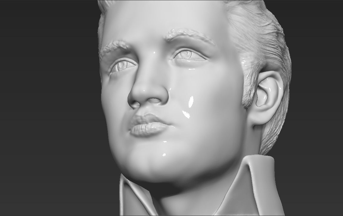 Elvis Presley bust 3D printing ready stl obj formats 3D print model_17
