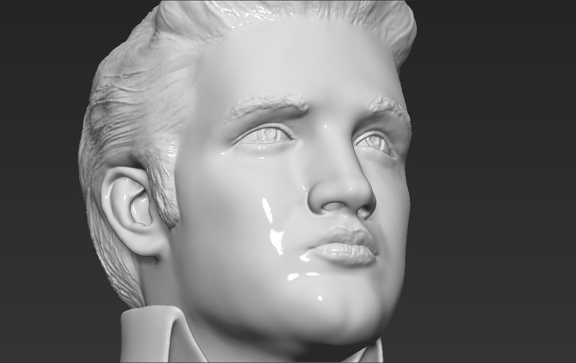 Elvis Presley bust 3D printing ready stl obj formats 3D print model_18