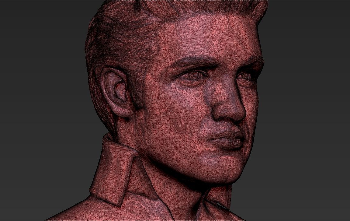 Elvis Presley bust 3D printing ready stl obj formats 3D print model_23