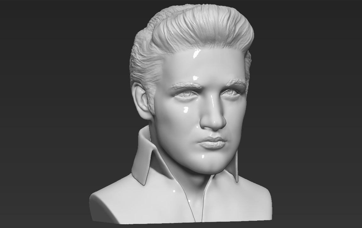 Elvis Presley bust 3D printing ready stl obj formats 3D print model_9