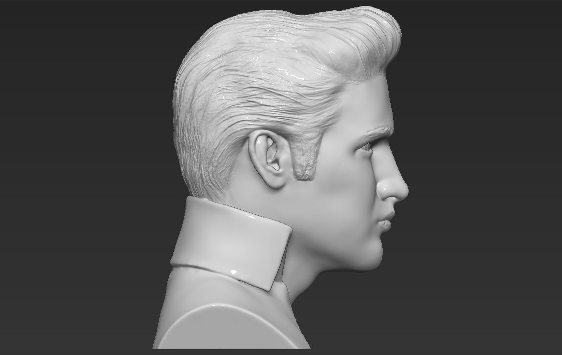 Elvis Presley bust 3D printing ready stl obj formats 3D print model_7