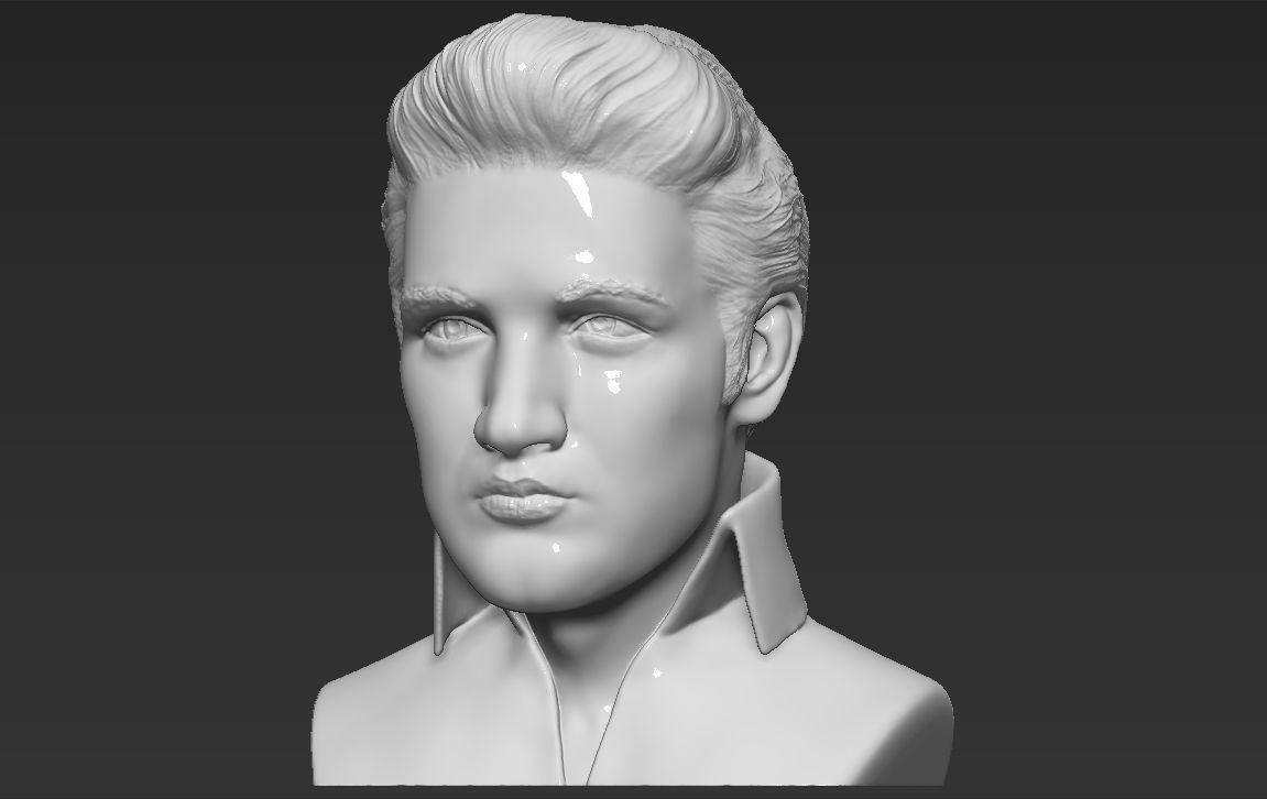 Elvis Presley bust 3D printing ready stl obj formats 3D print model_1
