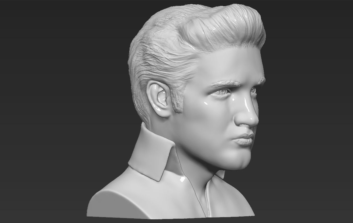 Elvis Presley bust 3D printing ready stl obj formats 3D print model_8