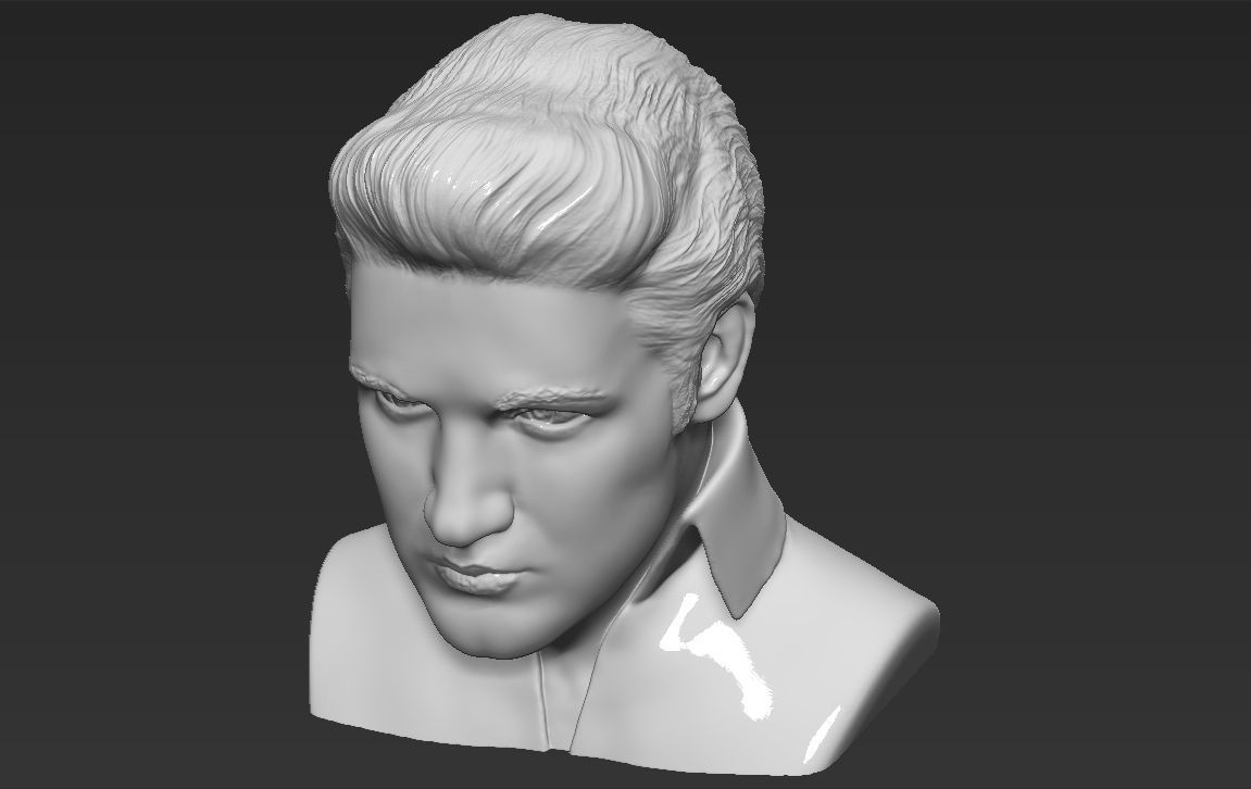 Elvis Presley bust 3D printing ready stl obj formats 3D print model_11