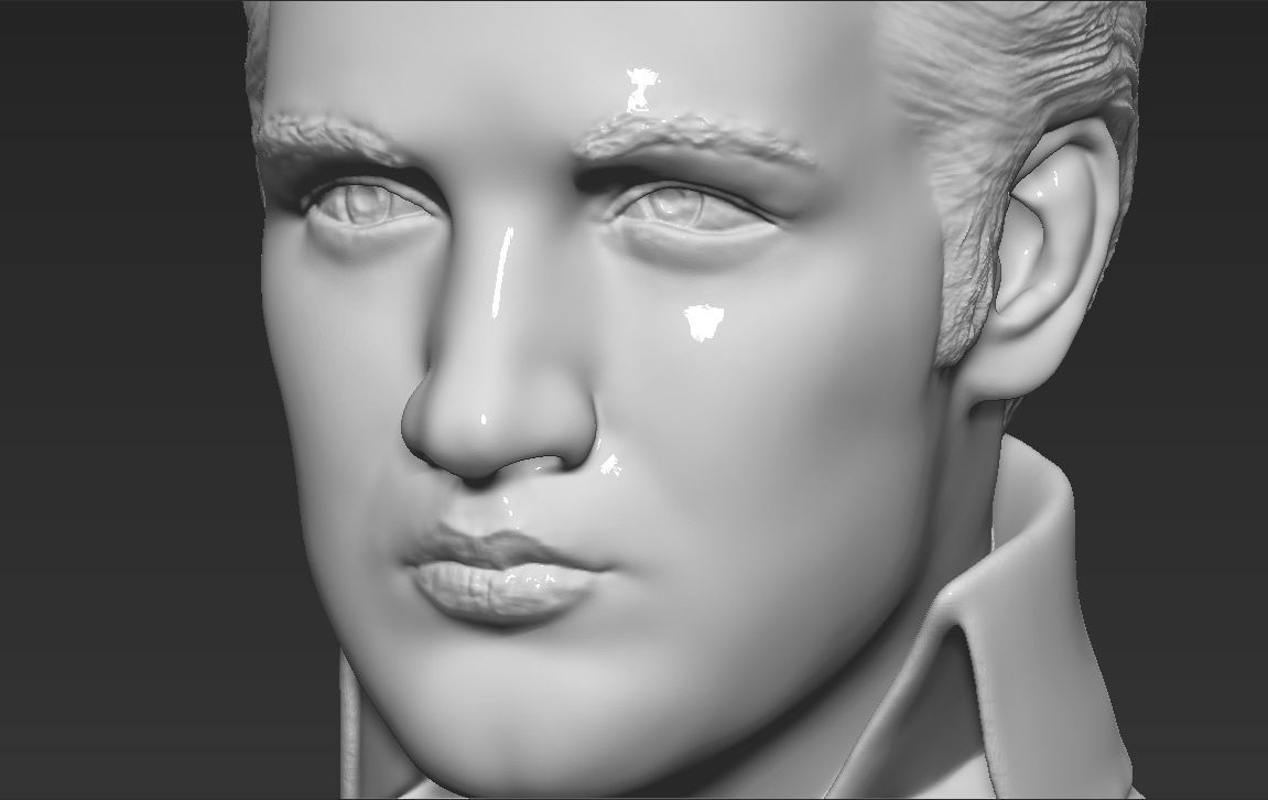Elvis Presley bust 3D printing ready stl obj formats 3D print model_16