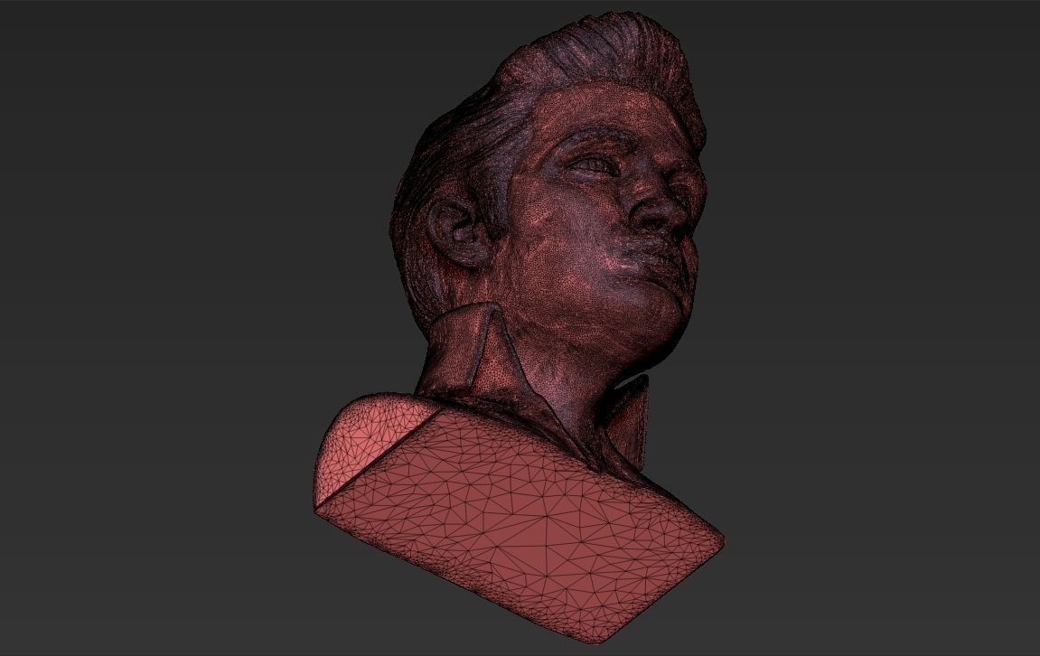 Elvis Presley bust 3D printing ready stl obj formats 3D print model_24