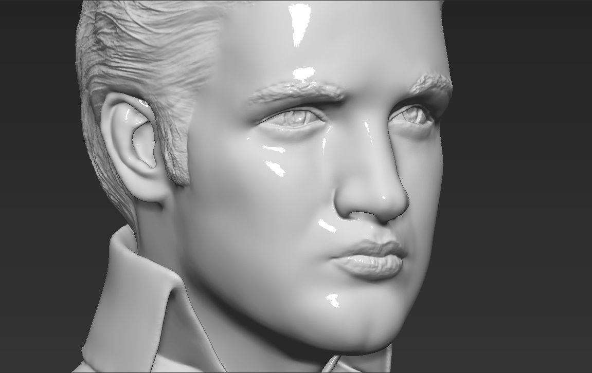 Elvis Presley bust 3D printing ready stl obj formats 3D print model_15