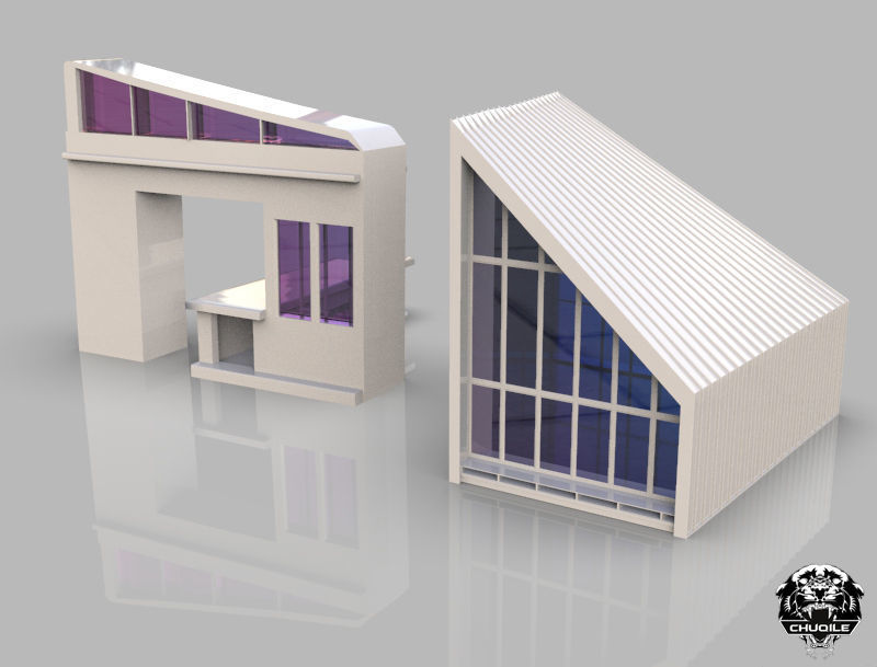 Modern Building Low-poly 3D model_5