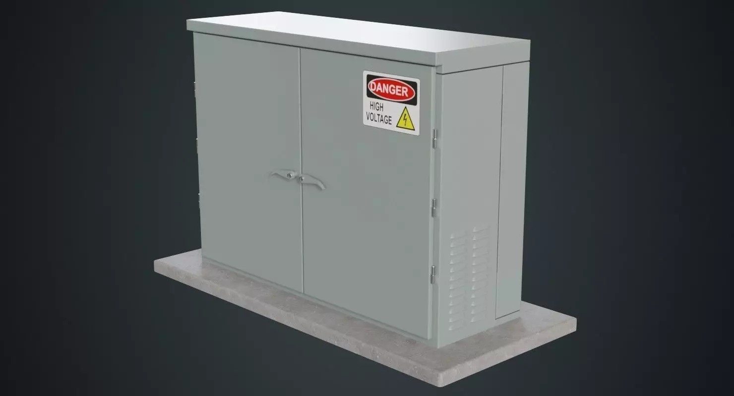 Electrical Enclosure 3A Low-poly 3D model_0