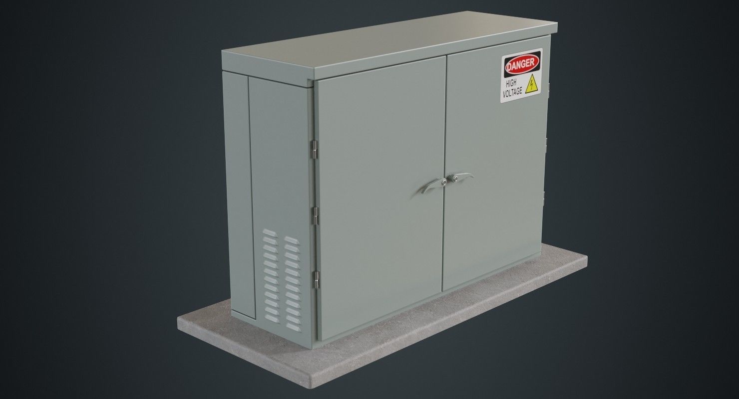 Electrical Enclosure 3A Low-poly 3D model_1