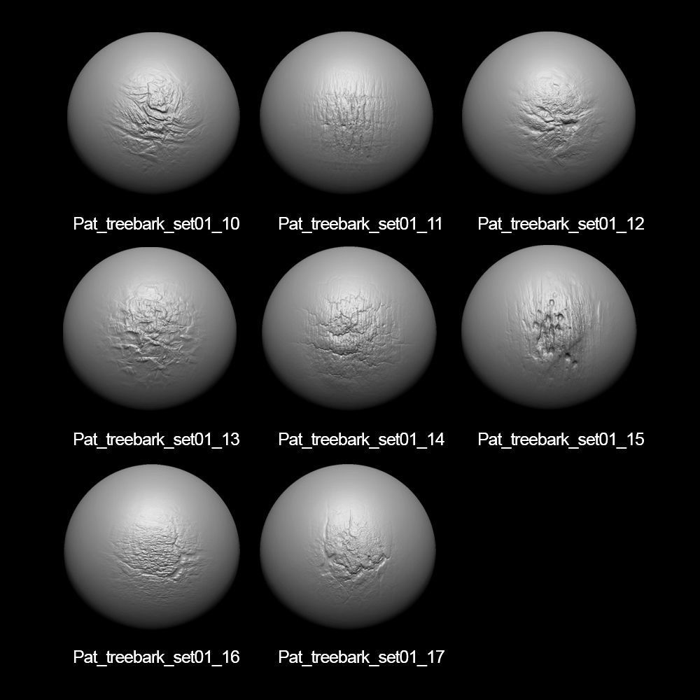 Zbrush Alpha Tree Bark Set01 Texture_1