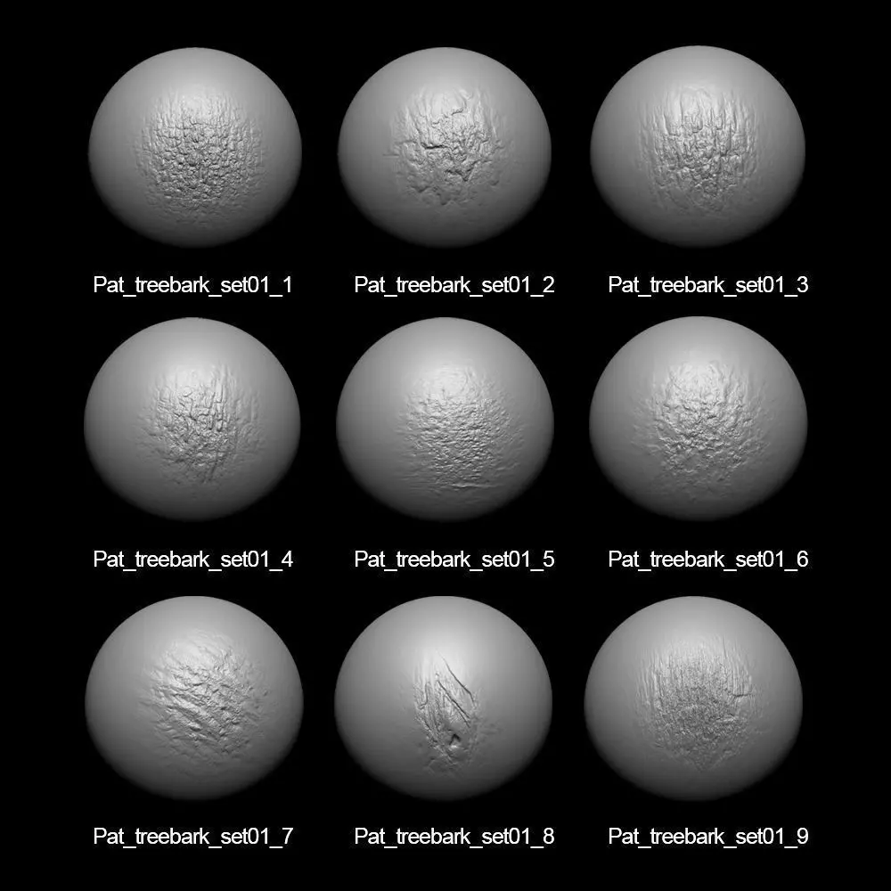 Zbrush Alpha Tree Bark Set01 Texture_0