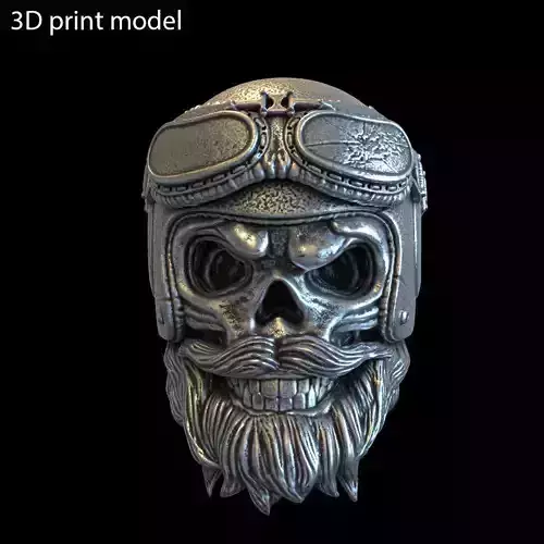 Skull pendant jewelry biker helmet vol2 3D print model