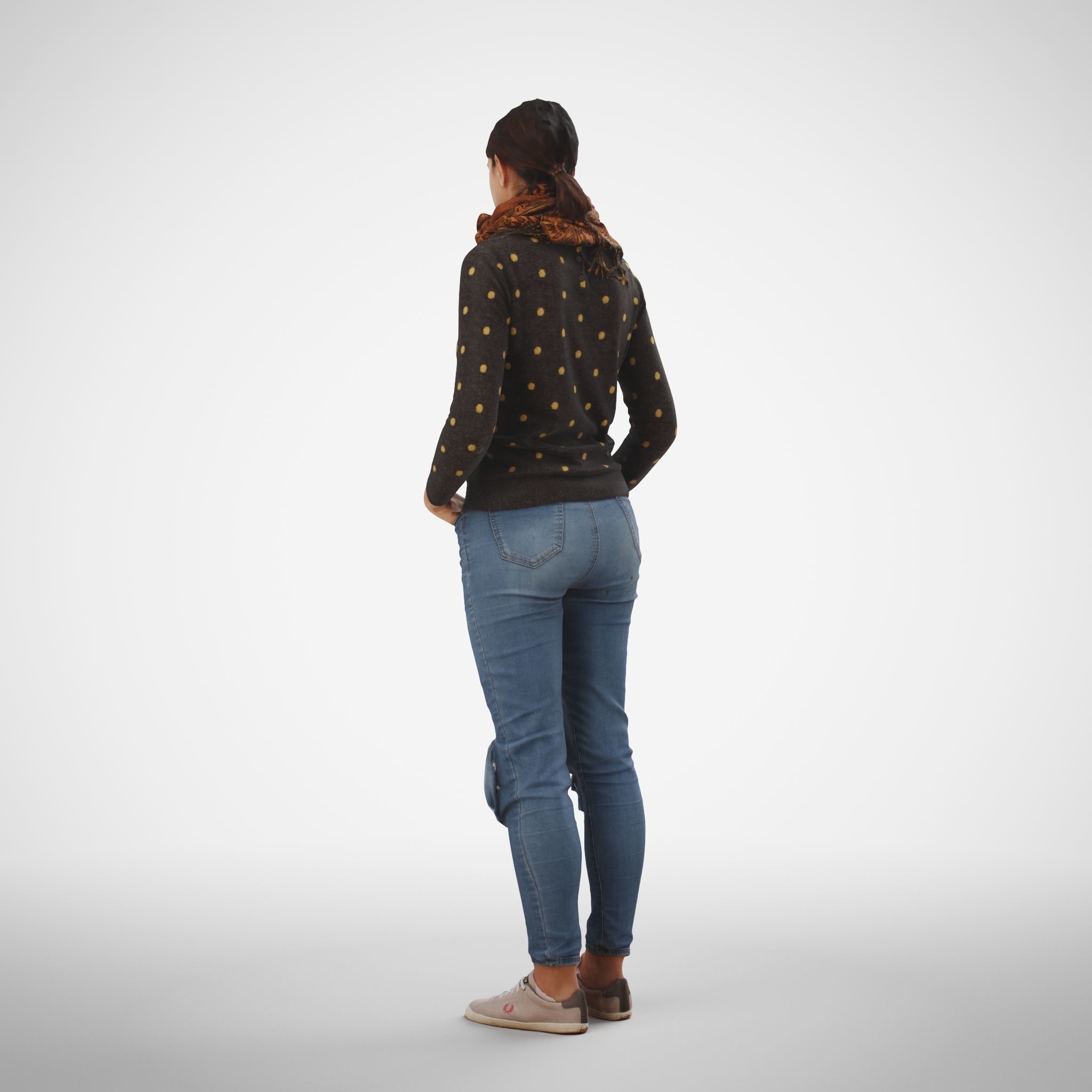 Rosanna 01 Woman posed standing in casual jeans outfit 3D model_3