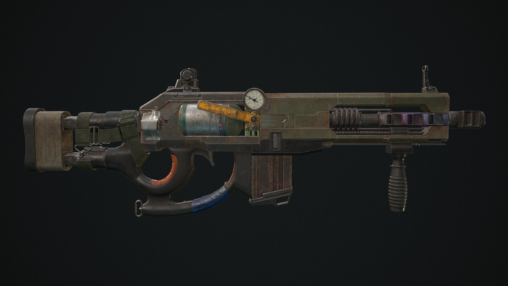 Plasma shotgun Low-poly 3D model_4